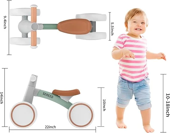 SEREED Baby Balance Bike for 1 Year Old Boys Girls 12-24 Month Toddler