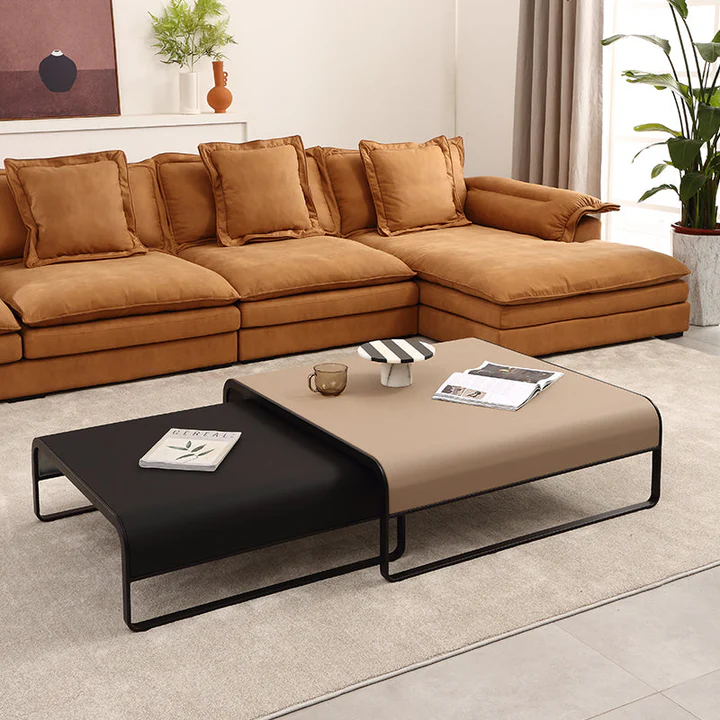 shop coffee tables on sale - FLASH SALE - Microfiber Leather Nesting Coffee Table ( the best in 2024)