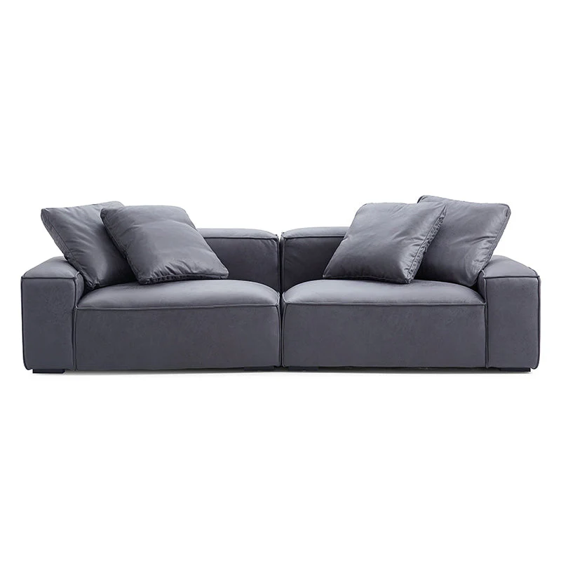 The two best reclining sofas in 2024 (Hot - Dark Grey Air Leather Pad Sofa and Dopamine Dark Gray Ricky Sectional)