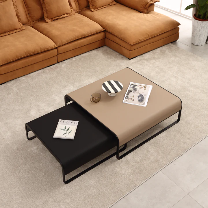 shop coffee tables on sale - FLASH SALE - Microfiber Leather Nesting Coffee Table ( the best in 2024)